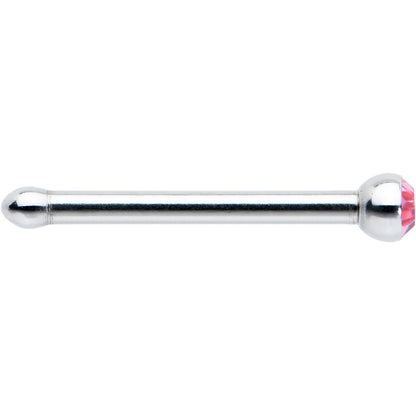 20G Stainless Steel Pink Gem Micro Nose Bone