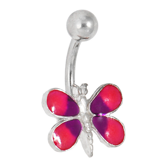 Enamel DRAGONFLY - FUCHSIA Belly Button Navel Ring