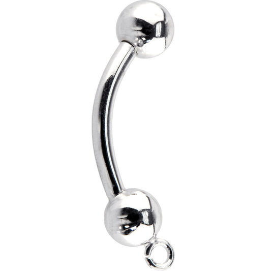 16G Solid 14k White Gold Add On Charm Belly Ring