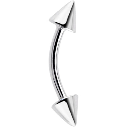 Solid 14k White GOLD CONE Eyebrow Ring 16G 5/16 3mm