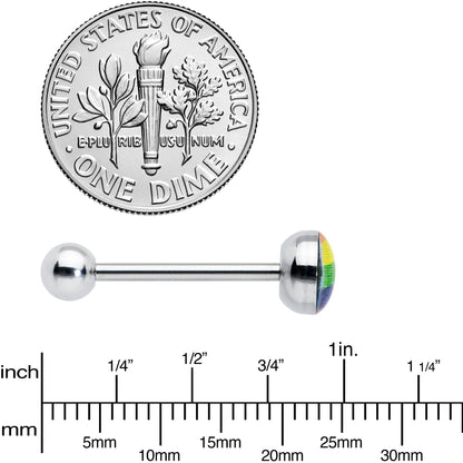 Surgical Steel RAINBOW Gay Pride Barbell