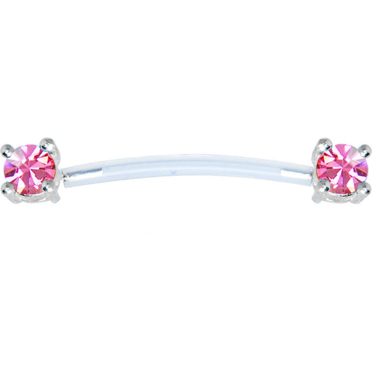 Invisible Bioplast Pink Round Solitaire Sterling Nipple Shield