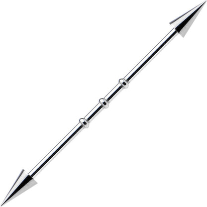 Surgical Steel Spiked Industrial Barbell Earring