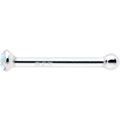 Sterling Silver 1.2mm Aurora Nose Bone Created with Crystals