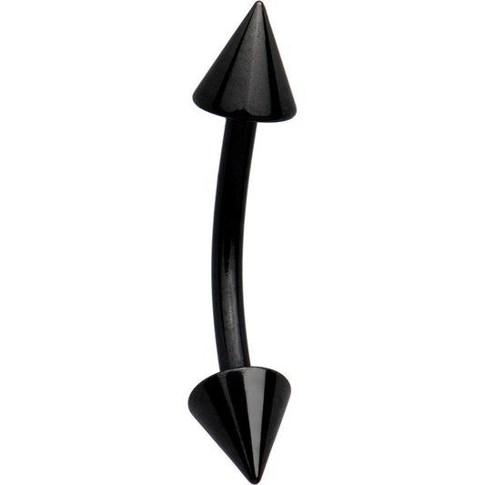 Black Anodized Titanium Cone Eyebrow Ring