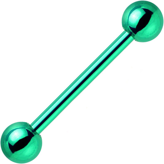 Green Electro Titanium Barbell Tongue Ring