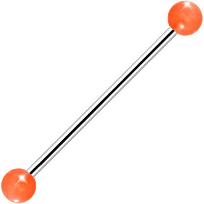 Orange Glow in the Dark Industrial Barbell 35mm