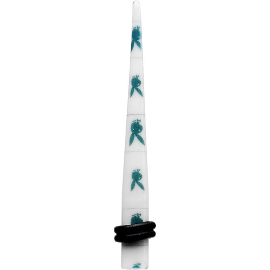 4G White Teal Acrylic Playboy Rabbit Head Taper