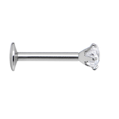 16G Clear 3mm Star Gem Internally Threaded Labret Monroe Tragus