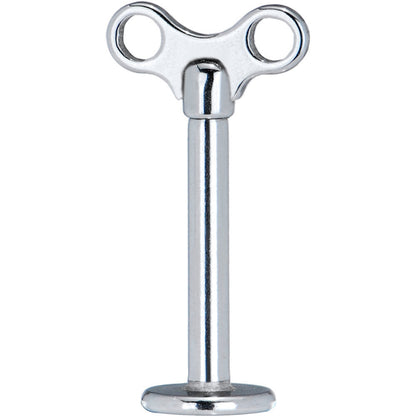 16G 10mm Steel Winding Key Top Labret Monroe