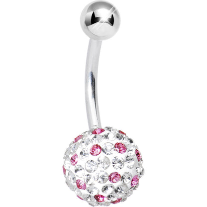 Striped Light Pink Crystal Evolution Belly Ring