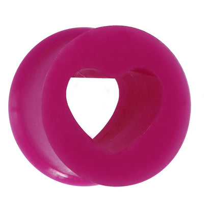 9/16 Purple Heart Silicone Flexible Tunnel