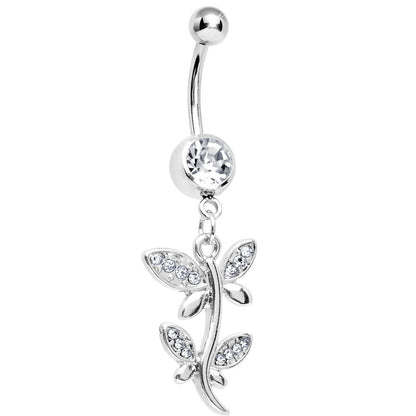 Crystalline Gem Flowering Butterfly Belly Ring