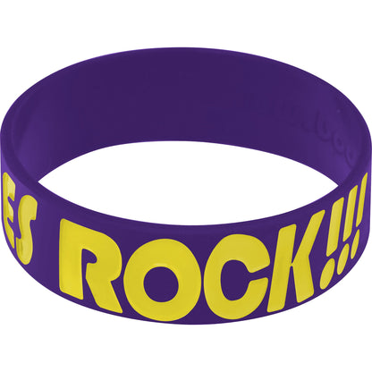 Puprle Yellow Boobies Rock Breast Cancer Bracelet