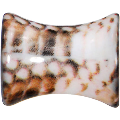 2G Blushing Snake Skin Acrylic Saddle Plug