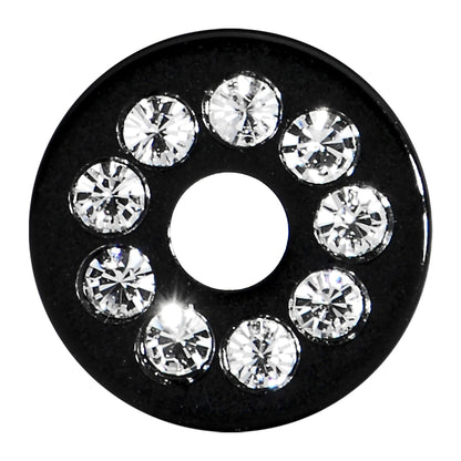 4G Black Acrylic with Clear Jeweled Flesh Tunnel