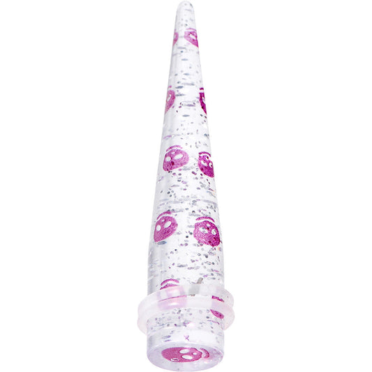 1/2 Clear Acrylic Glitter Purple Skull Confetti Taper