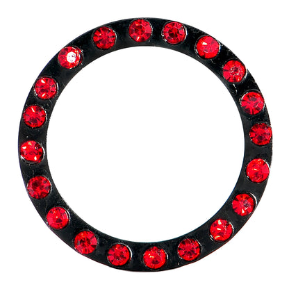 18mm Black Anodized Titanium Red Gem Screw Fit Tunnel