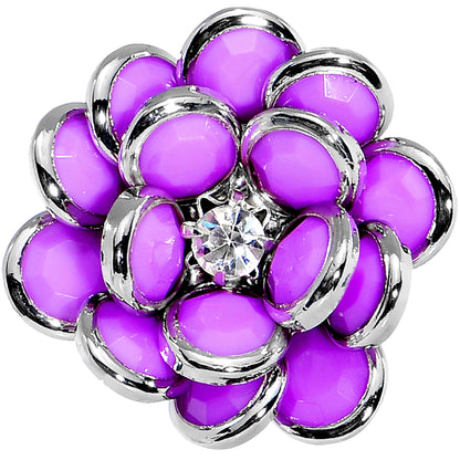 Pink Enamel Blooming Flower Adjustable Ring