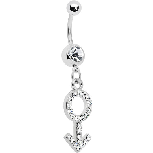 Crystalline Male Symbol Belly Ring