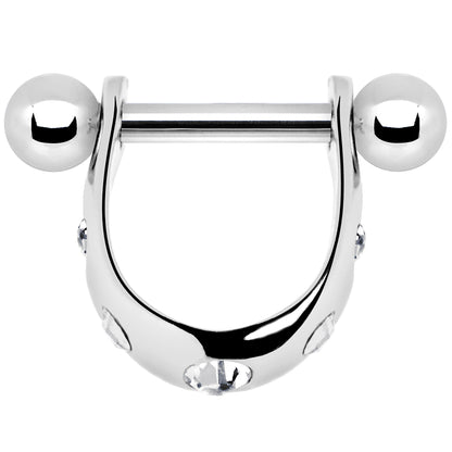 Silver 925 Clear Gem Mini Cartilage Shield Earring