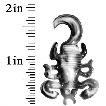 2G Black White Acrylic Scorpion Hanger Plug