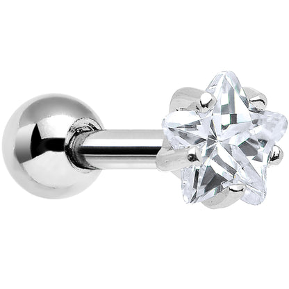 4mm Crystalline Cubic Zirconia Star Cartilage Tragus Earring