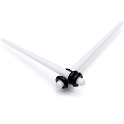 14 to 00G 18 Piece White Acrylic Ear Stretching Taper Kit Set