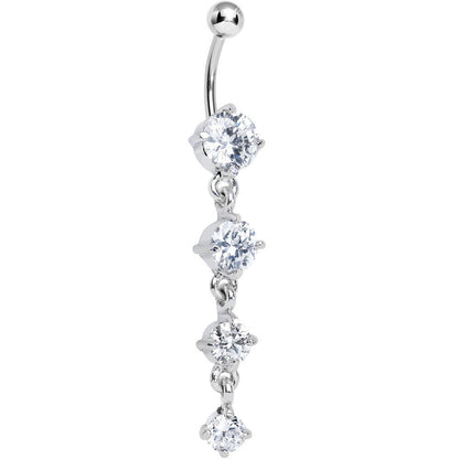 Crystalline Gem Radiant Quad Dangle Belly Ring