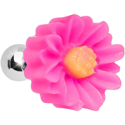16G Hot Pink Desert Cactus Flower Cartilage Tragus Earring