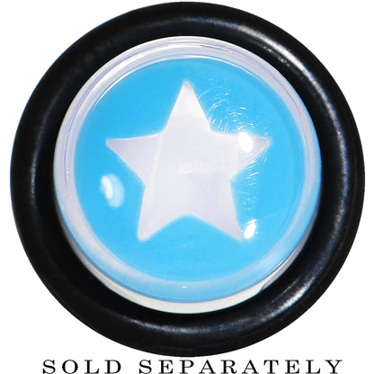 00G Clear Light Blue Acrylic Wish on a Star Taper
