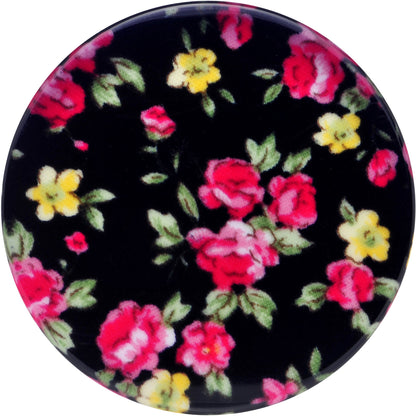 44mm Acrylic Black Multicolored Old Fashioned Flowers Saddle Plug