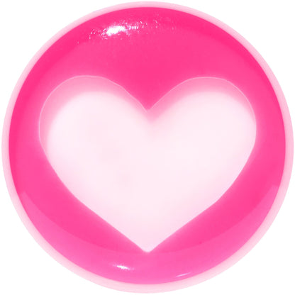 5/8 White Pink Acrylic Adoring Heart Saddle Plug