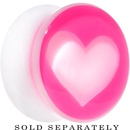 5/8 White Pink Acrylic Adoring Heart Saddle Plug