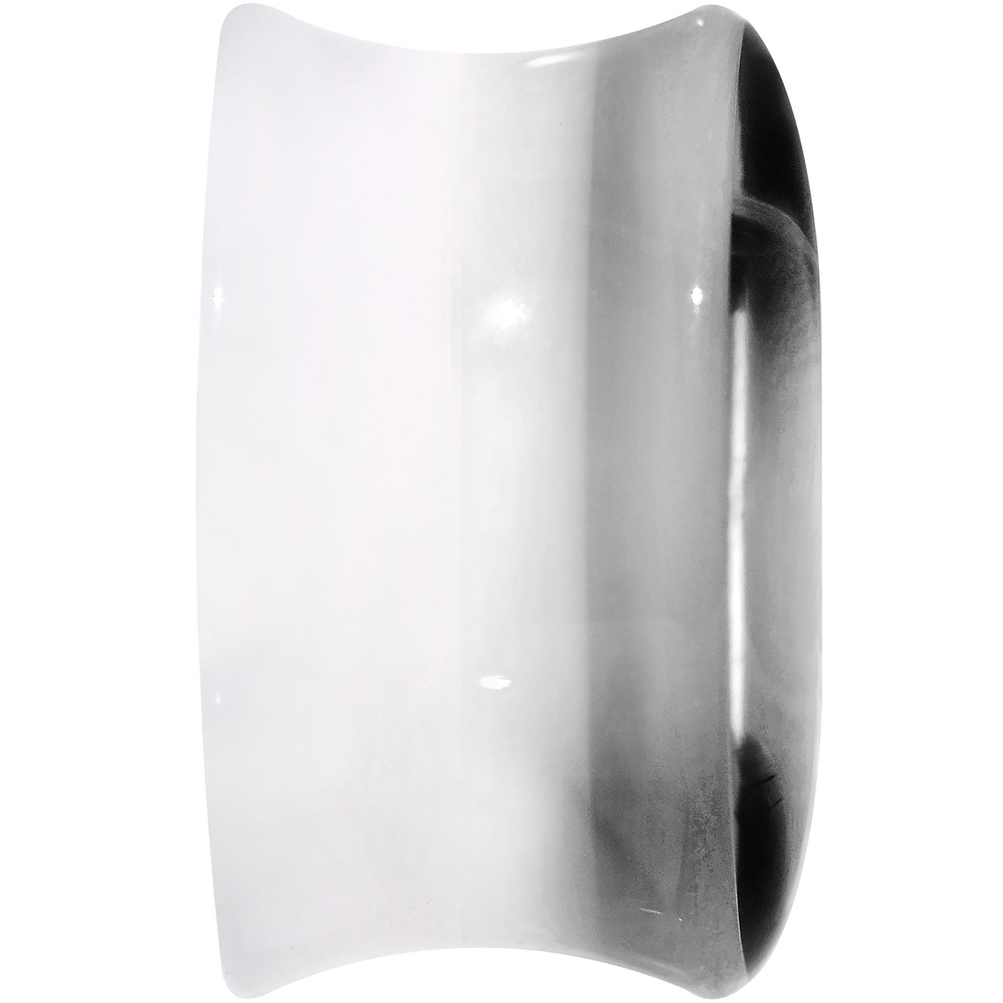 20mm White Black Acrylic Adoring Heart Saddle Plug