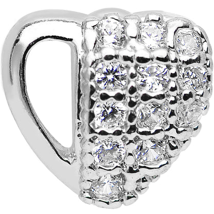16G Stainless Steel Cubic Zirconia Heart Tragus Earring