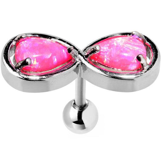 16G 1/4 Pink Synthetic Opal Infinity Cartilage Earring