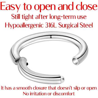 16G 5/16 Stainless Steel Hinged Segment Ring