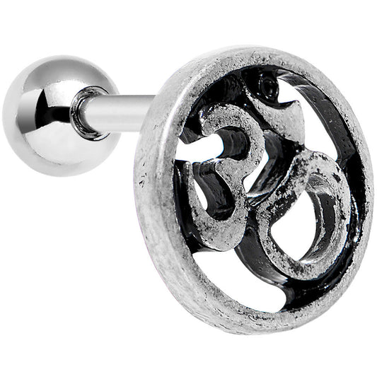 16G 1/4 Steel Circular Ohm Symbol Tragus Cartilage Earring