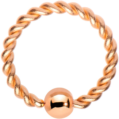 16G 5/16" Rose Gold Tone IP So Twisted Captive Style Seamless Ring