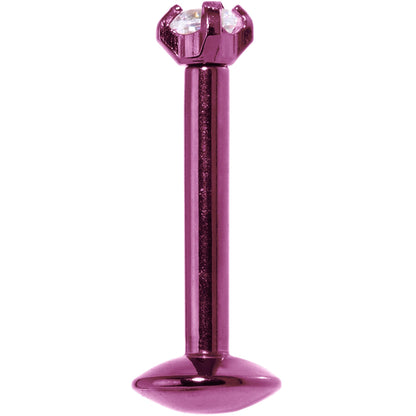 16G 5/16 Purple Titanium Internally Threaded Gem Labret Monroe