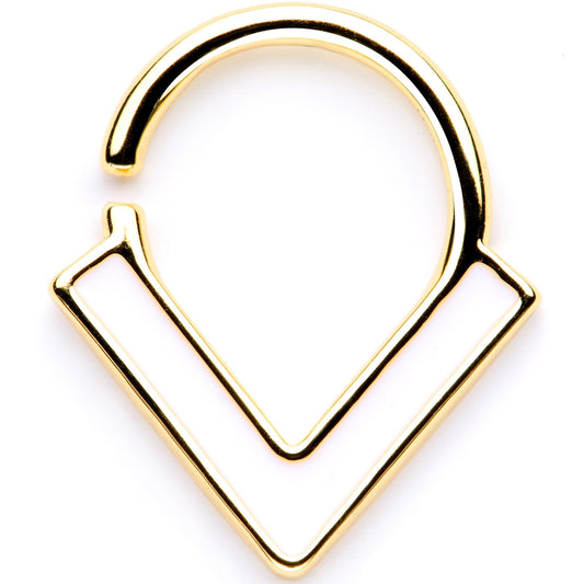 16G Gold Tone Anodized Flying V Seamless Circular Ring