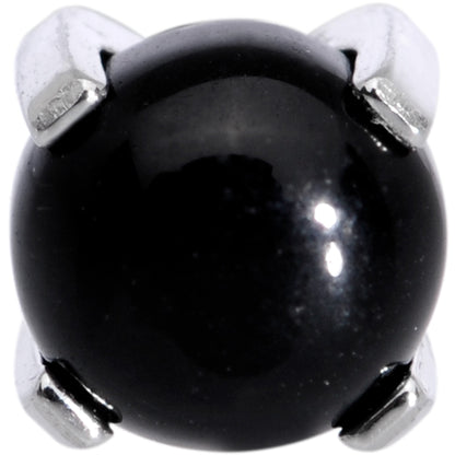 16G 5/16 Black Agate Internally Threaded Labret Monroe Tragus
