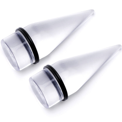 Freaky Fun Lightweight Clear Acrylic Straight Taper Set 2mm to 1 Inch