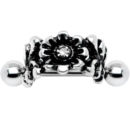16G 3/8 Clear Gem Floral Wreath Cuff Cartilage Earring
