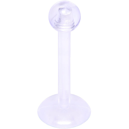 16G 3/8 Clear Flexible Bioplast Labret Monroe Tragus Retainer