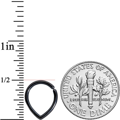 16G 5/16 Black Teardrop Closure Ring