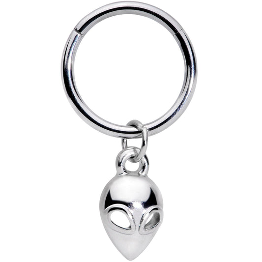16G 3/8 Open Eyed Alien Invader Dangle Hinged Segment Ring