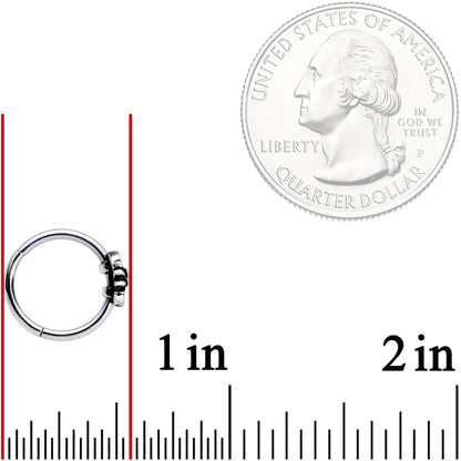 16G 3/8 Moon Cradling Sun Hinged Segment Ring