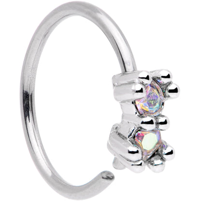 20G 5/16 Aurora Gem Duo Petite Nose Hoop